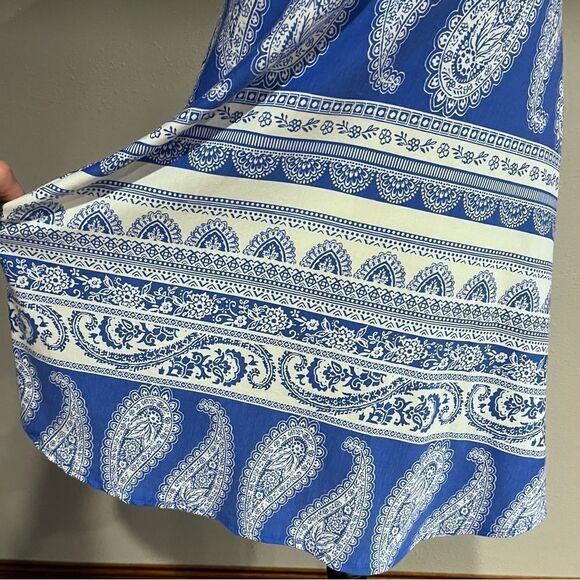 A-line swing style sleeveless paisley print mini dress - Picture 6 of 13